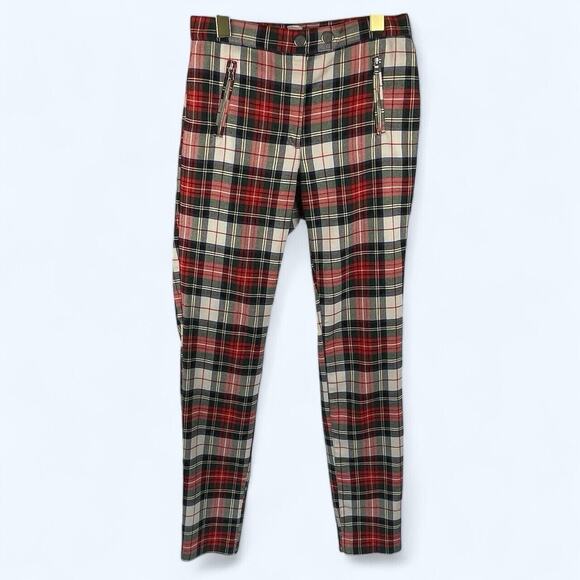 H&M Tartan Plaid Ankle Cropped Pants Women's Size 4 - Picture 1 of 8